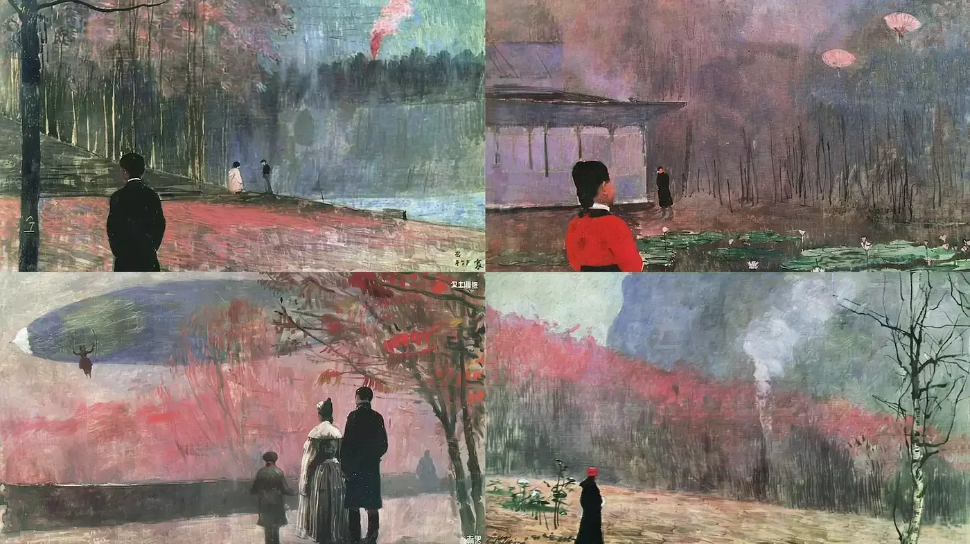 A Harmonious Tapestry of Impressionistic Landscapes with Dreamlike Quality - Midjourney sref style