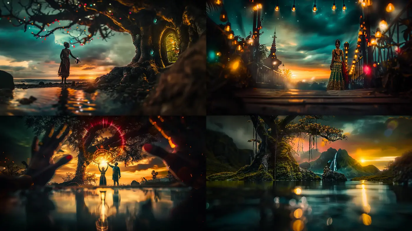 Fantastical Twilight Reverie with Cinematic Overtones - Midjourney sref style