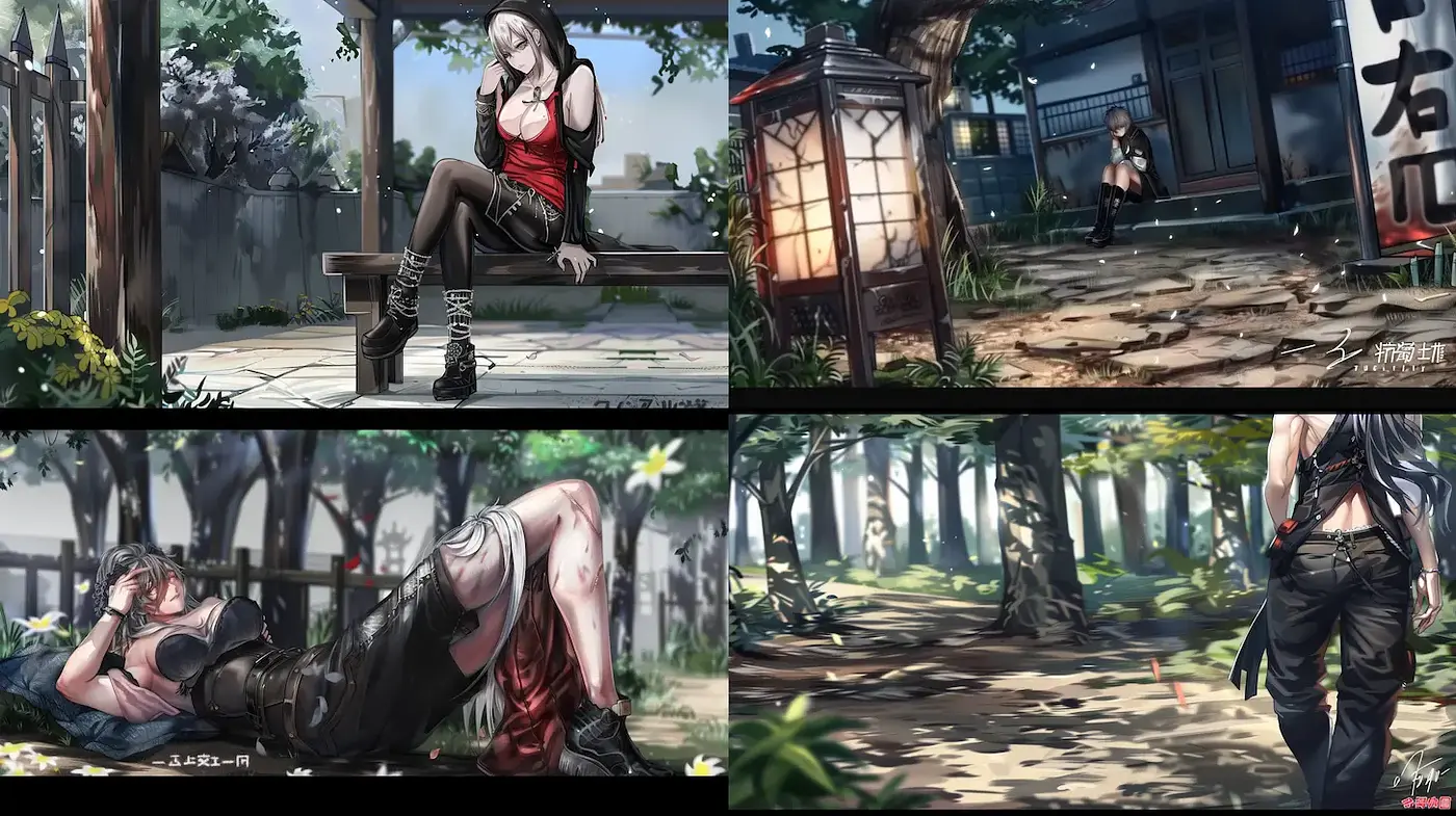 Dynamic and Atmospheric Anime-inspired Illustrations with Uplifting Vibe - Midjourney sref style