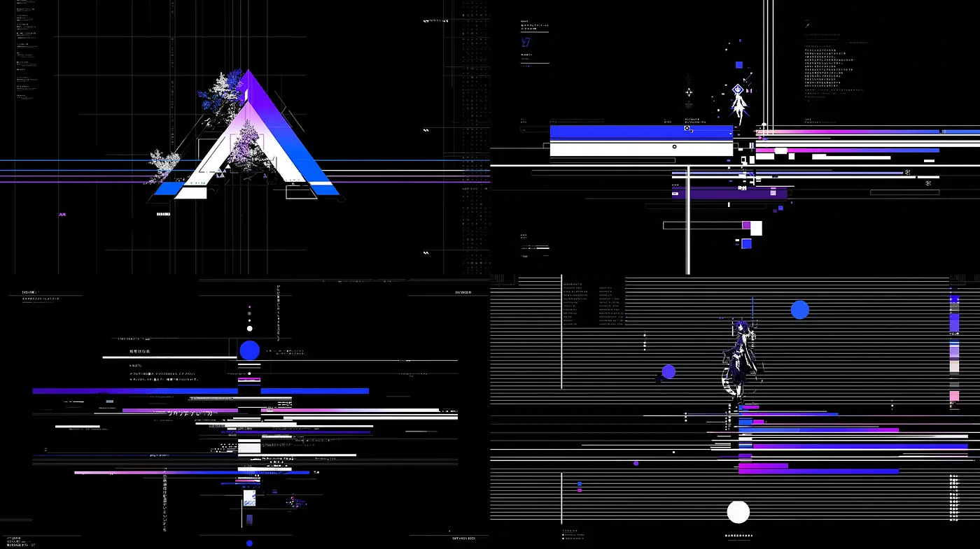 Futuristic Geometric Visuals with a Digital Aesthetic - Midjourney sref style