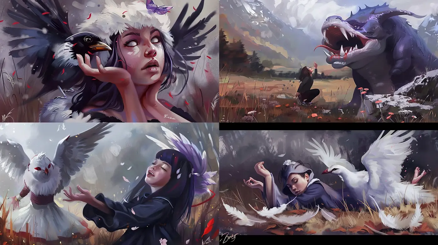 Ethereal Wilderness: A Fusion of Fantasy and Nature in Brushwork - Midjourney sref style