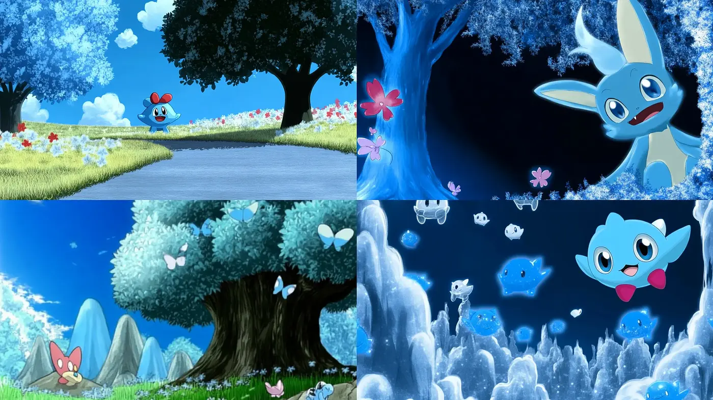 Ethereal Azure Dreamscapes: A Whimsical Anime-Inspired Fusion - Midjourney sref style