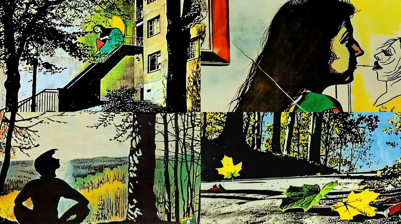 Whimsical exploration through vibrant landscapes and abstract forms - Midjourney sref style