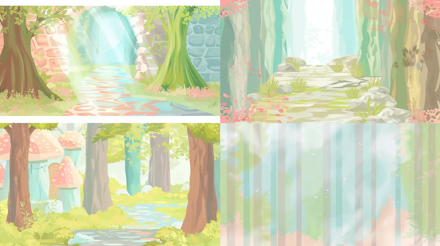 Ethereal Enchanted Forests: A Whimsical Watercolor Series - Midjourney sref style