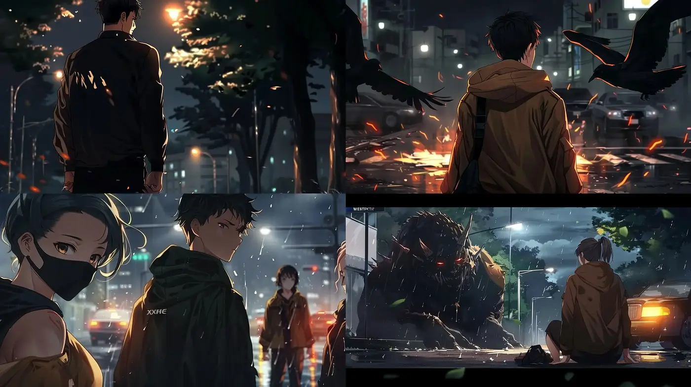Dystopian Echoes in Neon Rain: A Cyberpunk Vision - Midjourney sref style