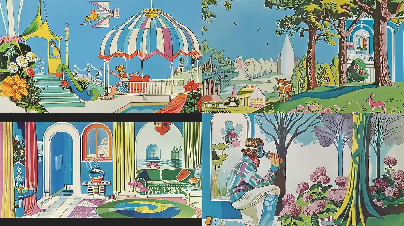 Whimsical Storybook Illustrations with a Retro Animation Influence - Midjourney sref style