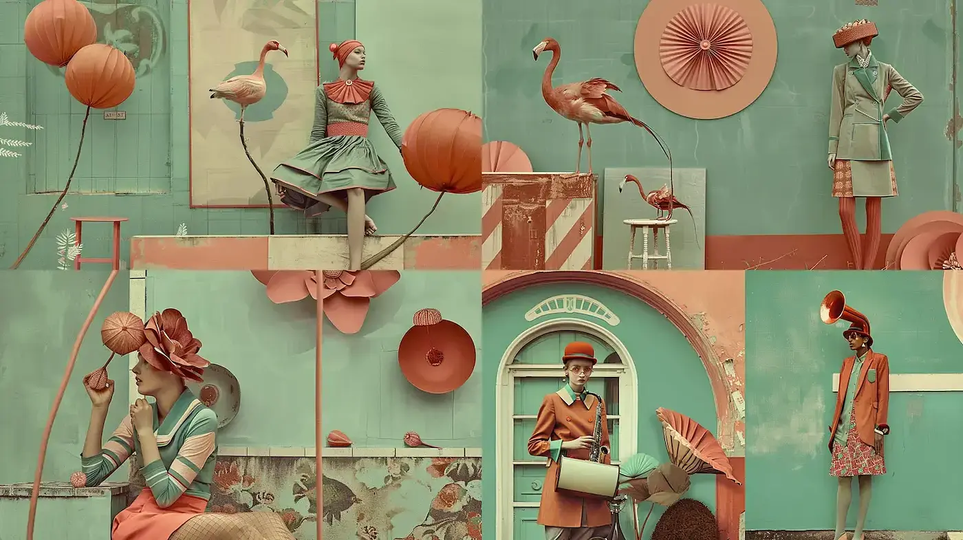 Vintage Nostalgia with a Playful Twist: An Exploration of Color and Style Consistency - Midjourney sref style