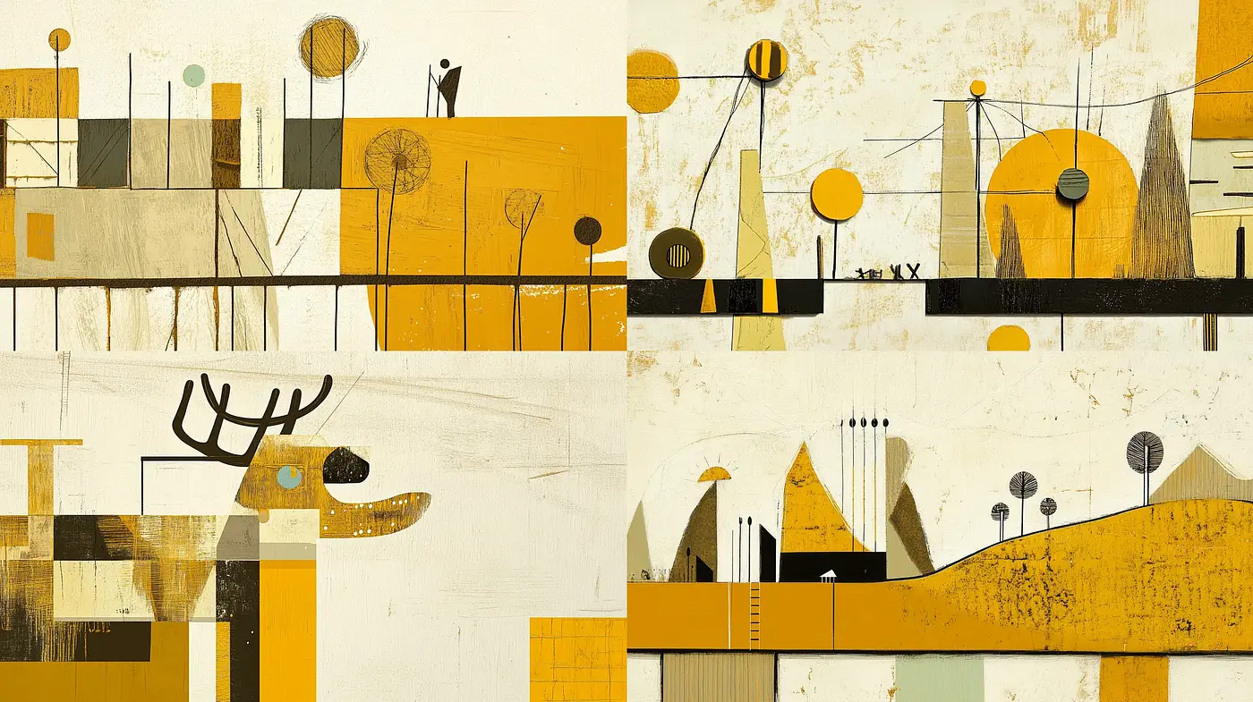 Abstract Textural Harmony in Earthy Tones - Midjourney sref style
