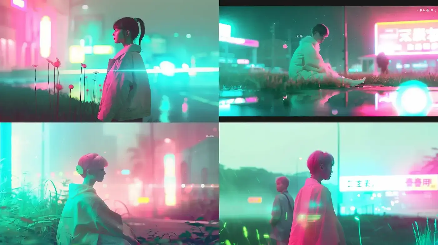 Futuristic and Ethereal Aesthetic with Neon Illumination - Midjourney sref style