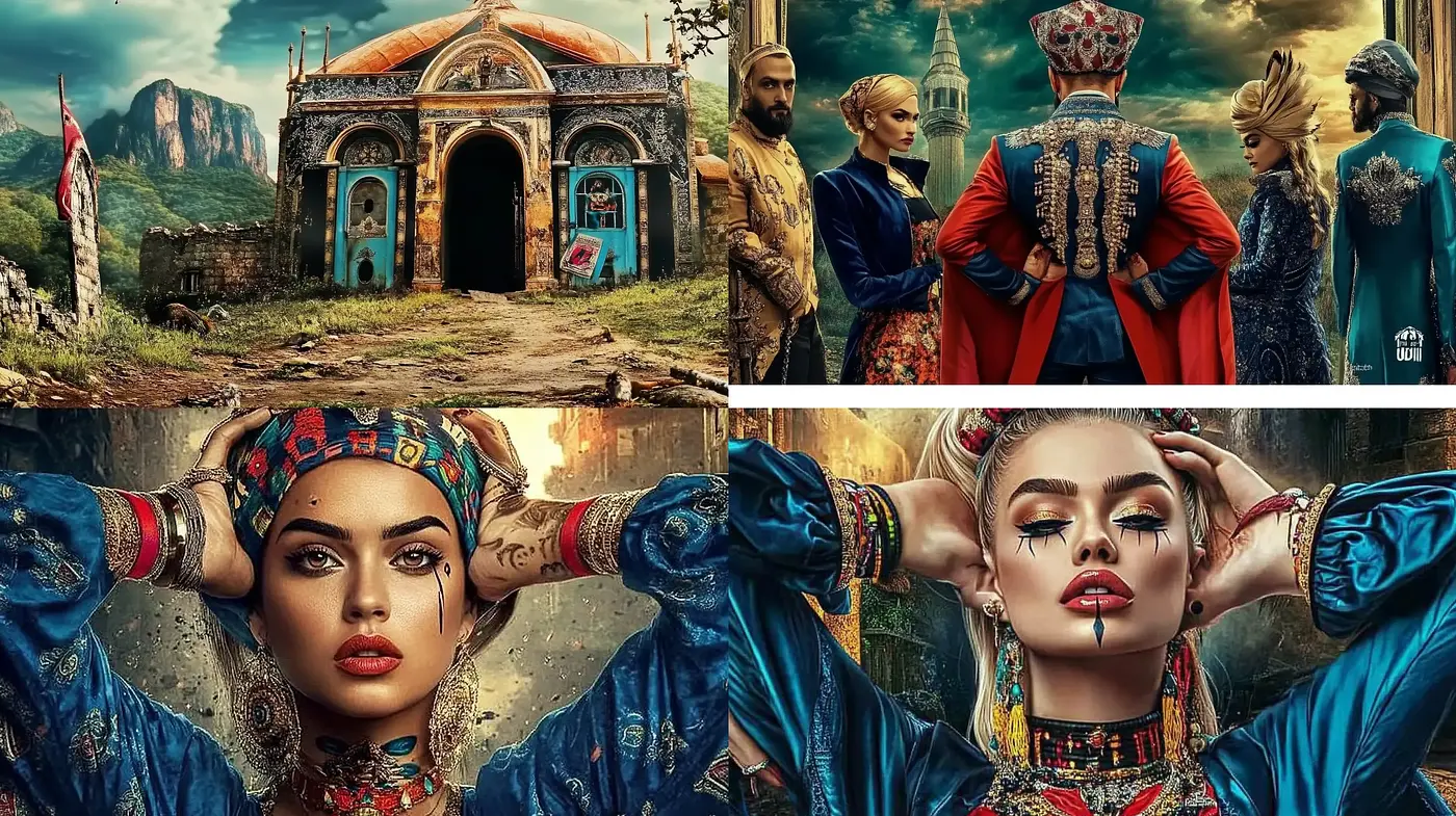 Ethereal Enchantment: A Fusion of Opulent Textures and Vivid Storytelling - Midjourney sref style