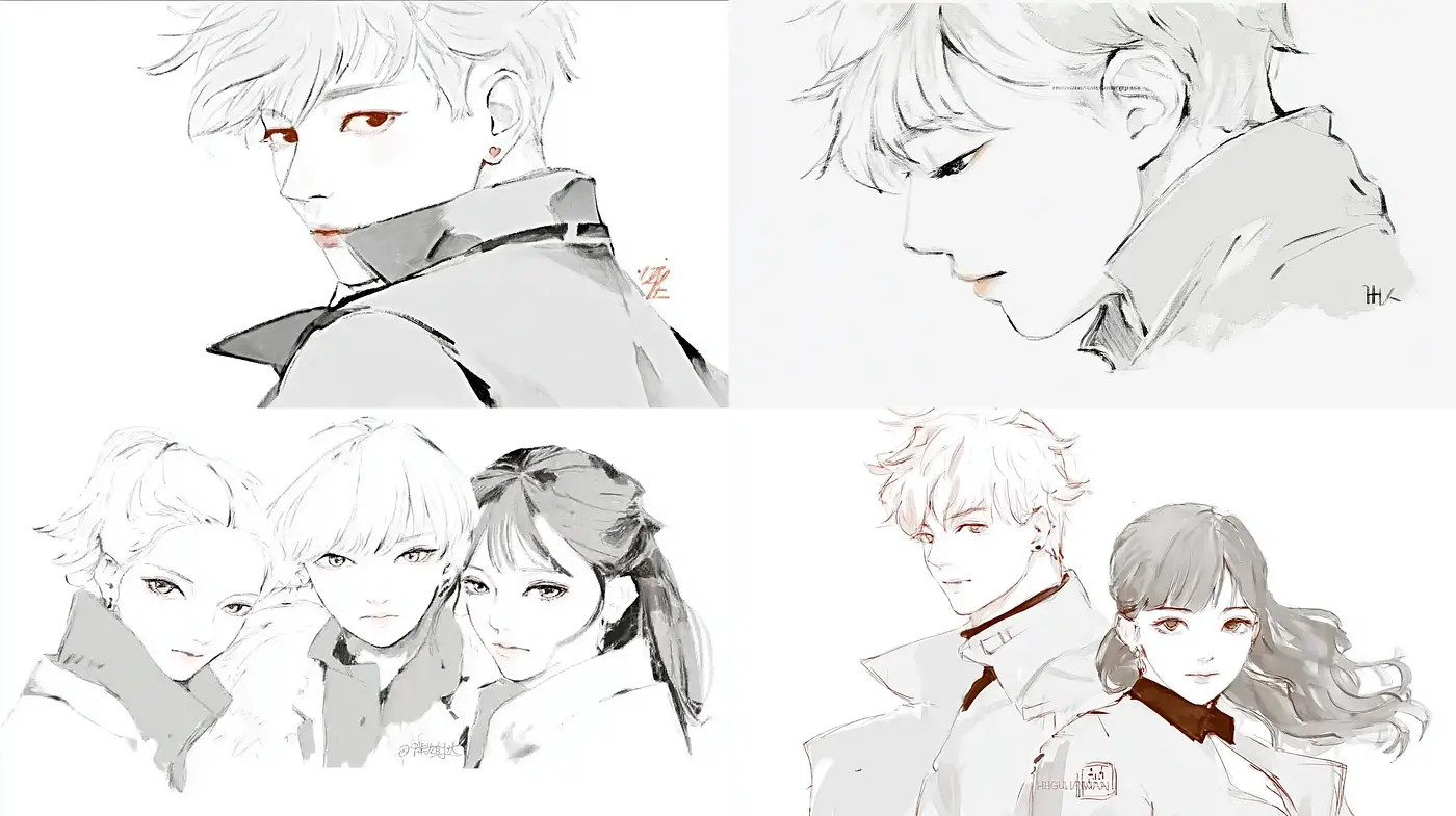 Contemporary Minimalist Character Illustrations with a Subtle Emotional Depth - Midjourney sref style