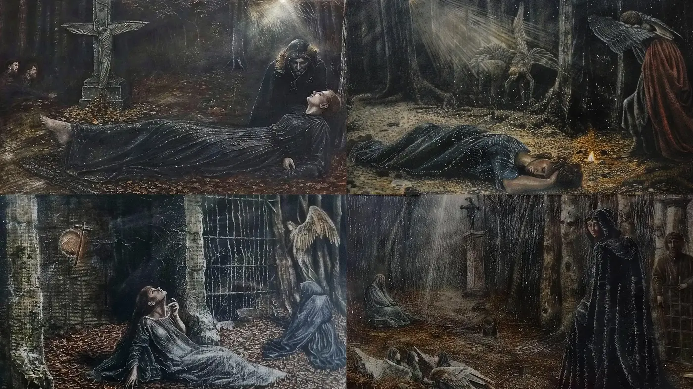 Gothic Reverie with Dark Romantic Undertones - Midjourney sref style