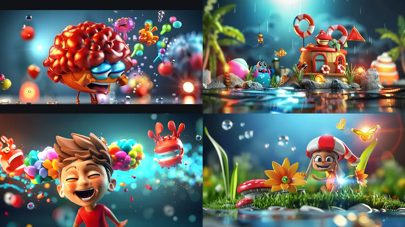 Vibrant Whimsical Wonderland: A Dive into Vivid Imagination - Midjourney sref style