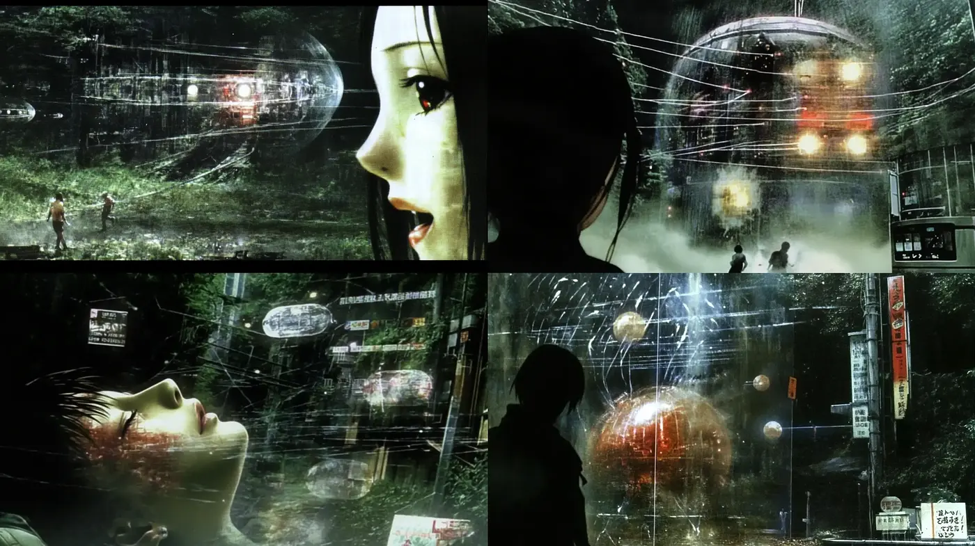 Urban Nocturne in Rain: A Cyberpunk Reverie - Midjourney sref style