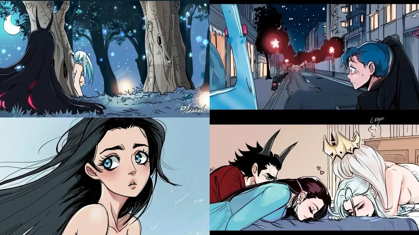 Ethereal Luminescence in Contemporary Anime-Inspired Tableaux - Midjourney sref style