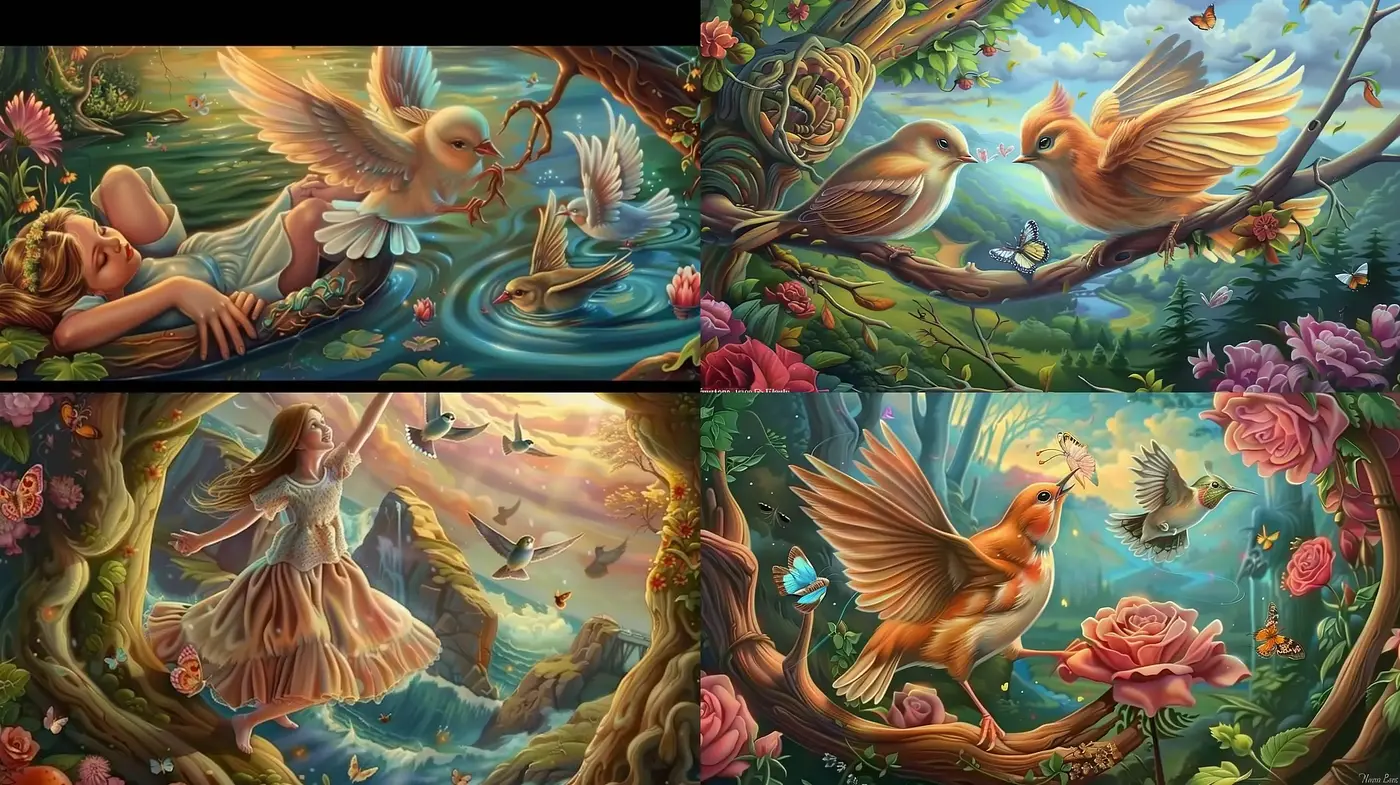 Enchanted Reverie: A Symphony of Nature and Dreamlike Fantasy - Midjourney sref style