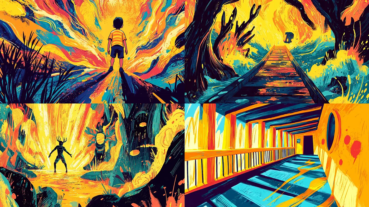 Ethereal Dreamscape Fusion with Bold Expressionist Influences - Midjourney sref style