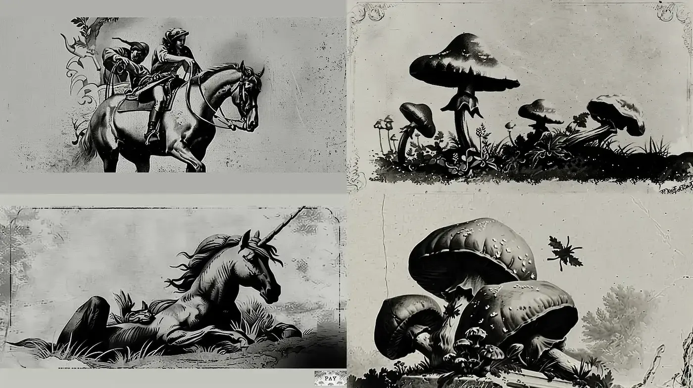 Monochromatic Ethereal Nostalgia - Midjourney sref style
