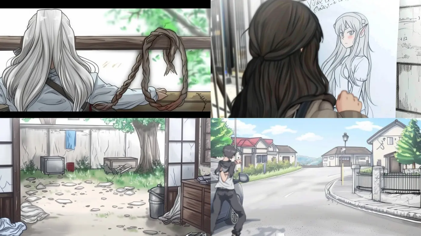 Consistent Whimsical Anime-Inspired Illustrative Tableau - Midjourney sref style