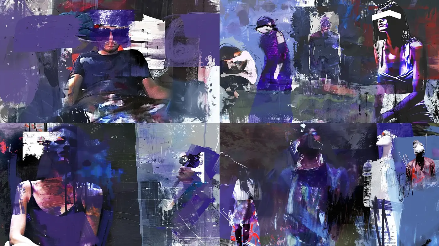 Abstract Expressionist Digital Fusion - Midjourney sref style
