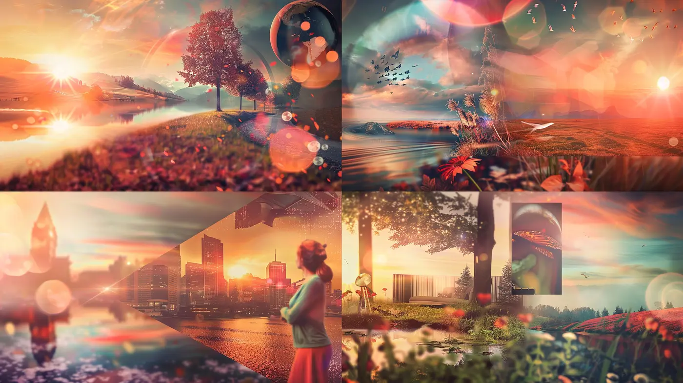 Luminous Dreamscape Fusion: A Synthesis of Warm Tones with Ethereal Glow - Midjourney sref style