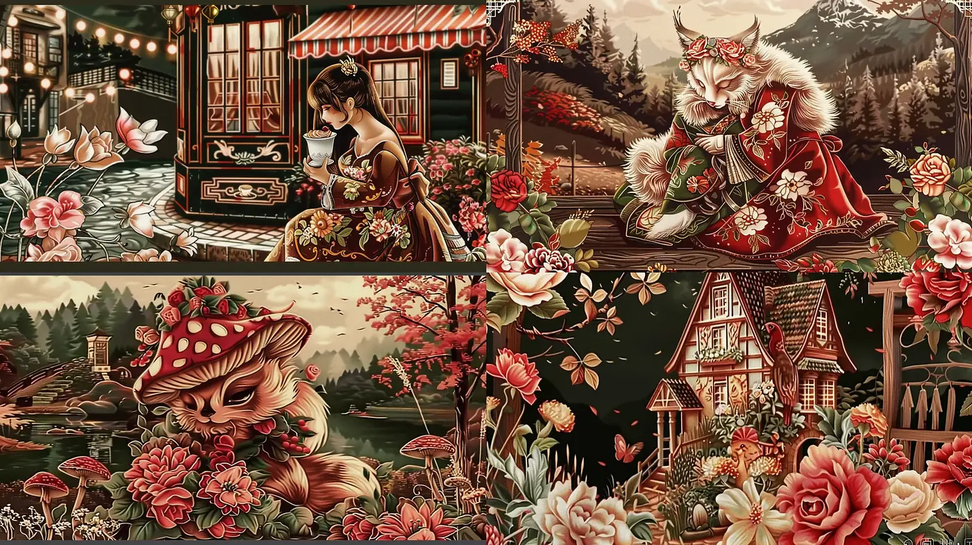 Enchanted Folktale Vistas: A Homage to Rich, Storybook Illustrations - Midjourney sref style