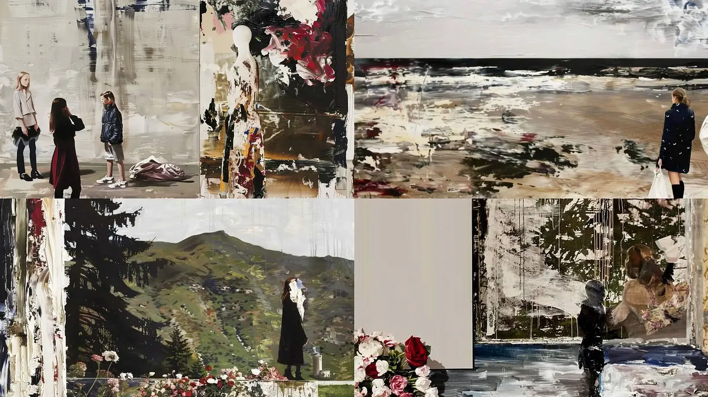Abstract Realism with Textural Contrasts and Earthy Tones - Midjourney sref style