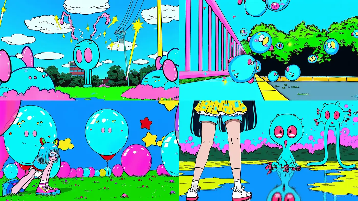 Vibrant and Playful Cartoon Aesthetic with Soft Textures - Midjourney sref style
