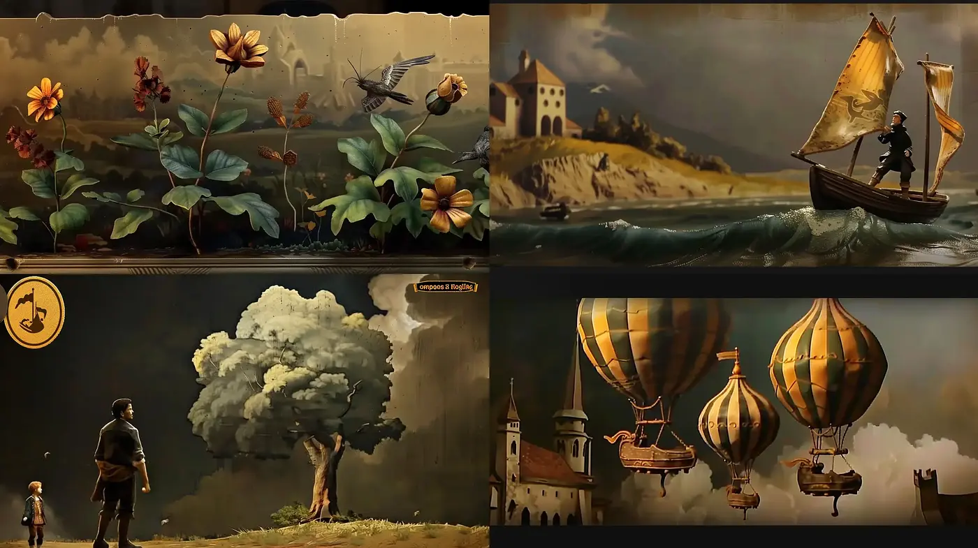 Timeless Sepia-Toned Dreamscapes: A Nostalgic Journey Through Stylized Visions - Midjourney sref style