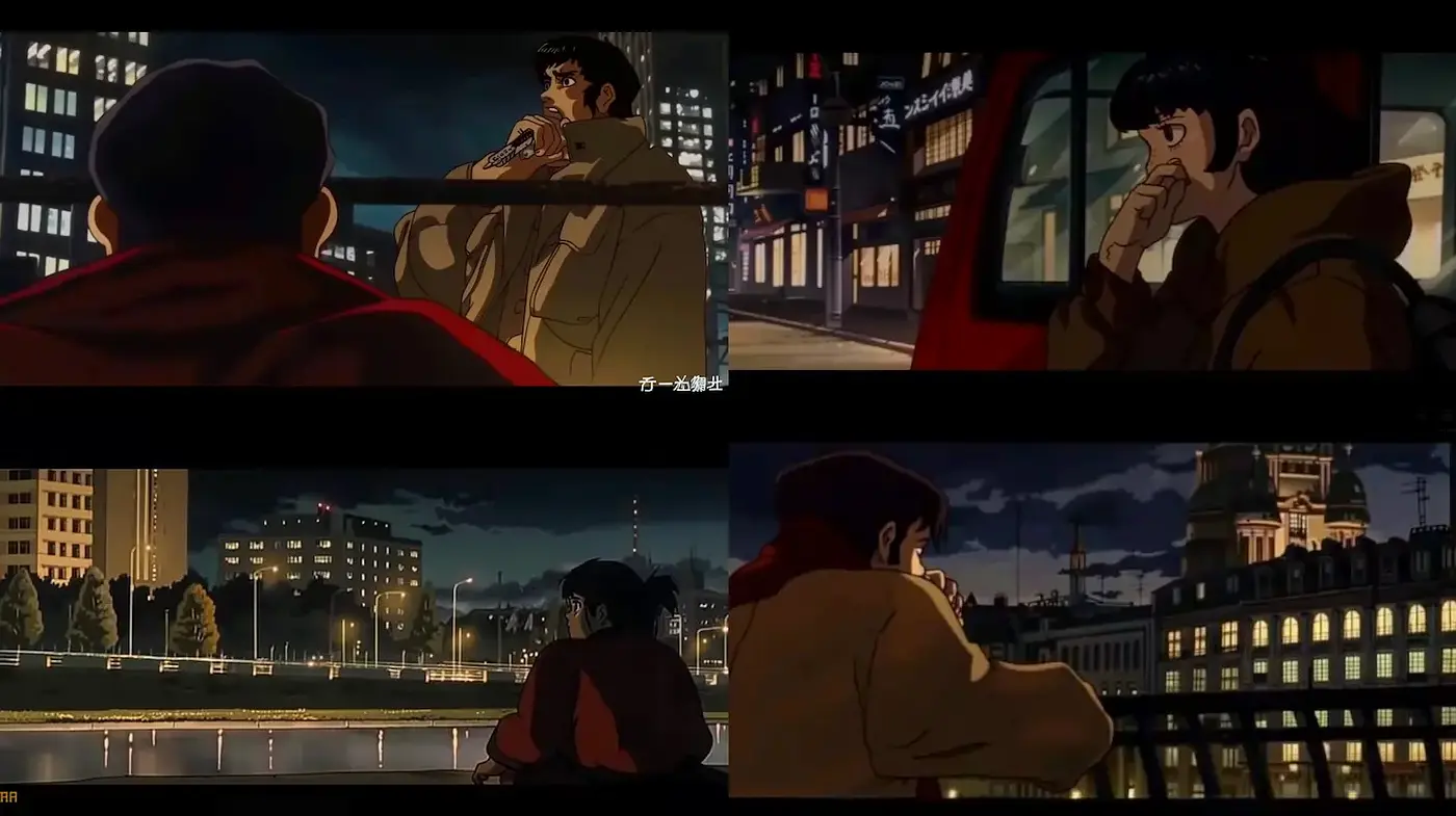 Cinematic Noir-Inspired Urban Scenes with Anime Aesthetic - Midjourney sref style