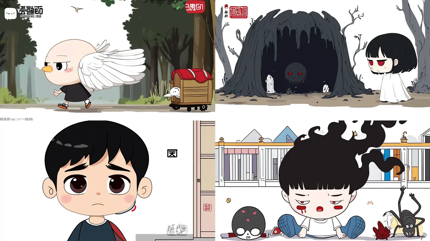 Consistently Stylized Cartoon Imagery with Asian Artistic Influences - Midjourney sref style