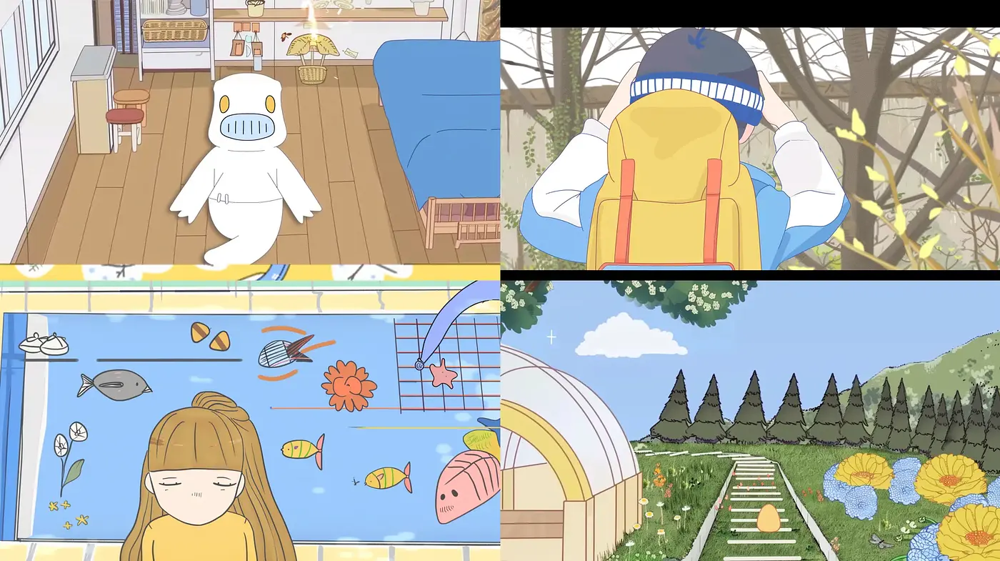 Soft-Hued Storybook Illustrations with a Contemporary Anime Touch - Midjourney sref style