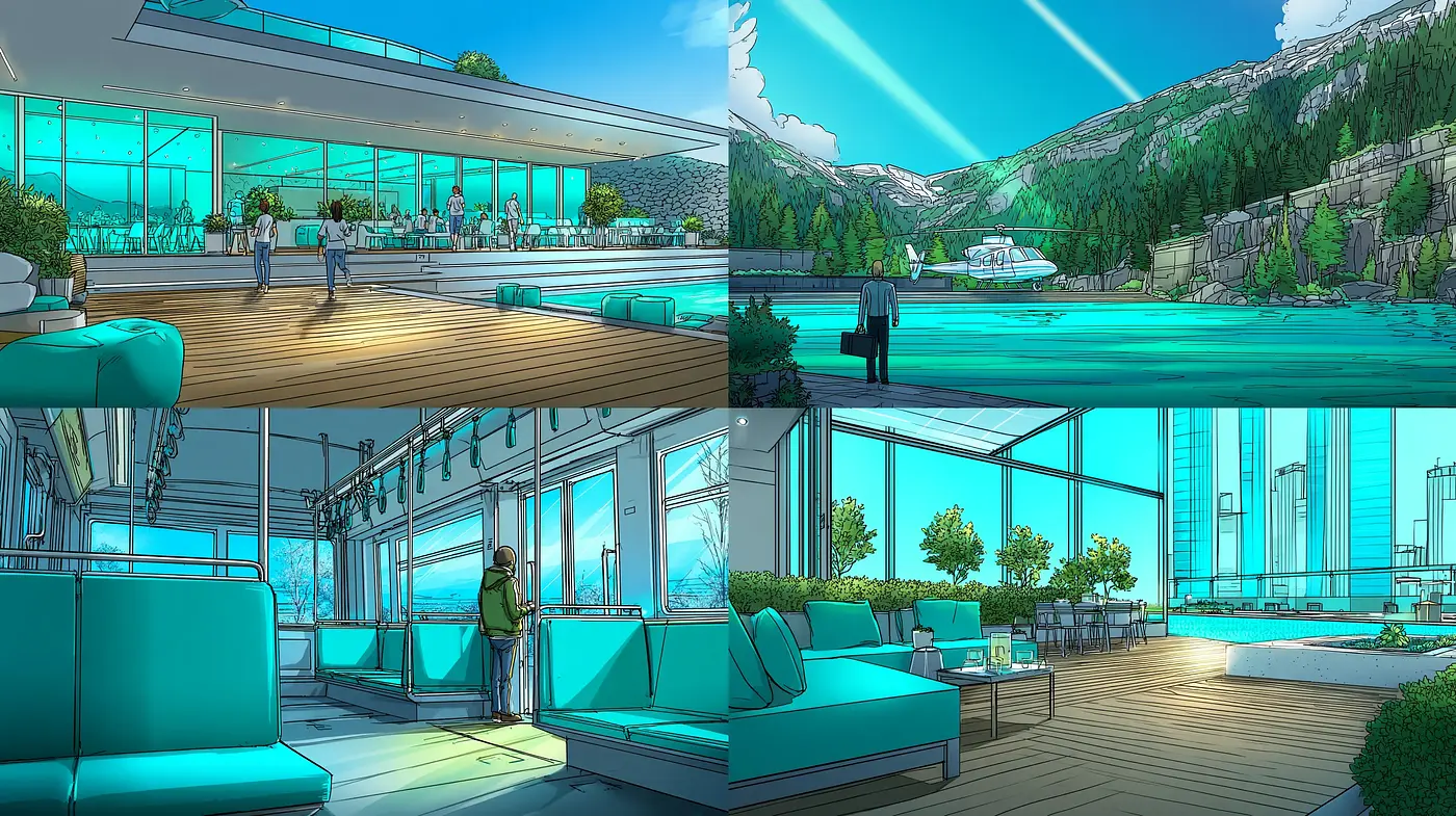Modern Minimalist Architecture with a Touch of Vibrant Serenity - Midjourney sref style