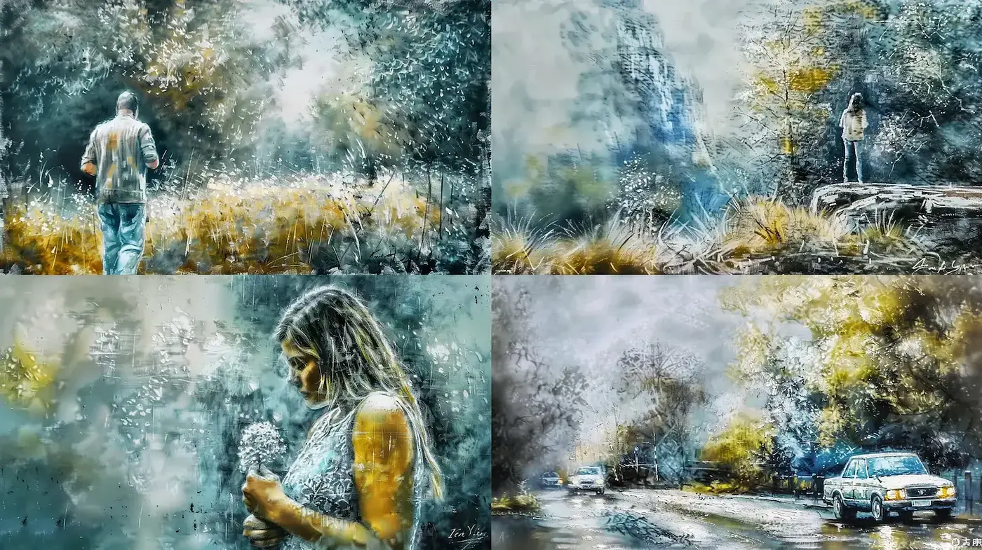 Ethereal Landscapes with Emotional Depth and Impressionistic Influences - Midjourney sref style