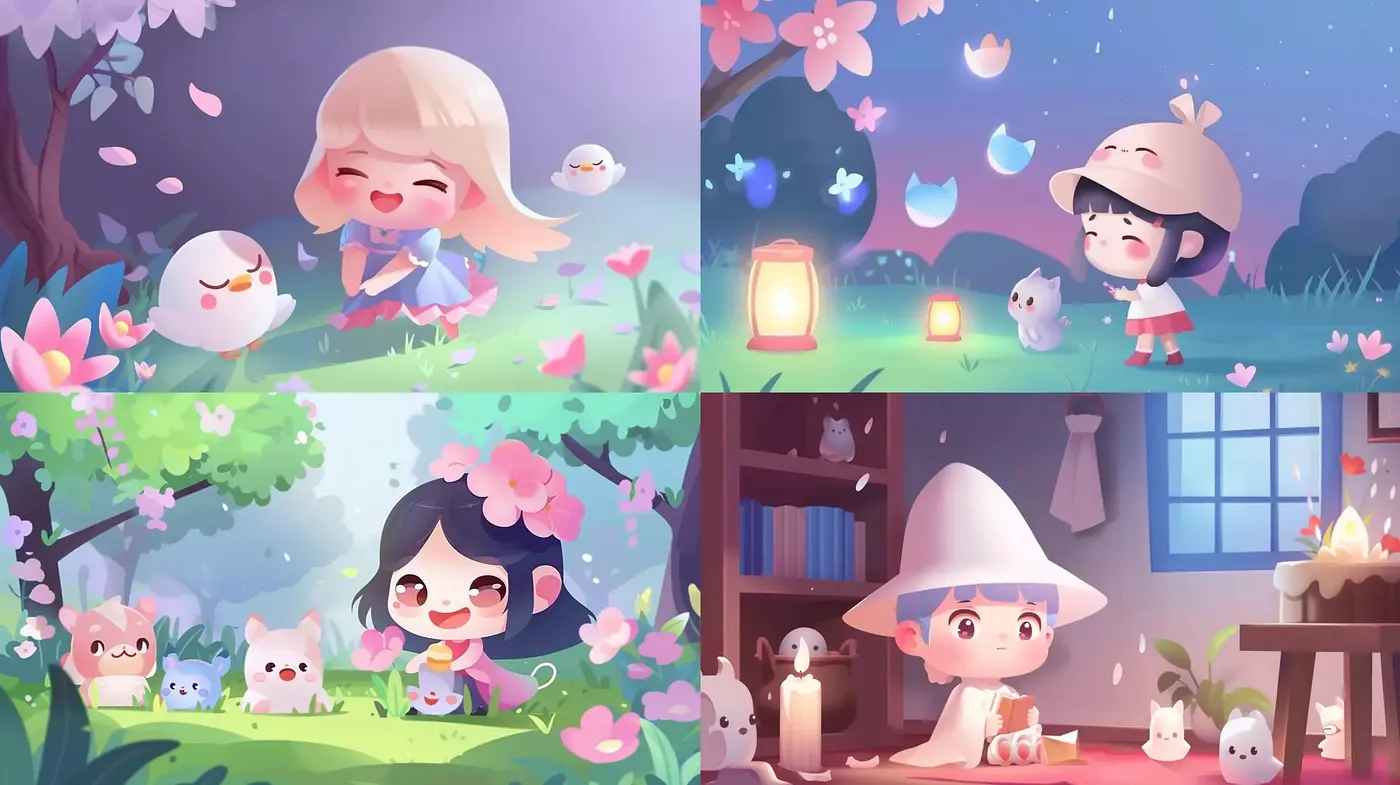 Whimsical Pastel Storybook Illustration Style - Midjourney sref style