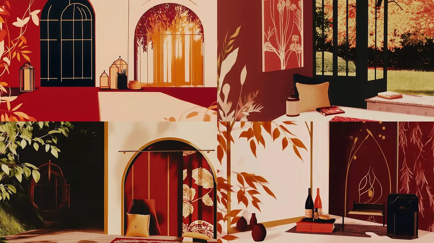 Autumnal Serenity: A Tapestry of Warm Hues and Nature's Embrace in Art - Midjourney sref style