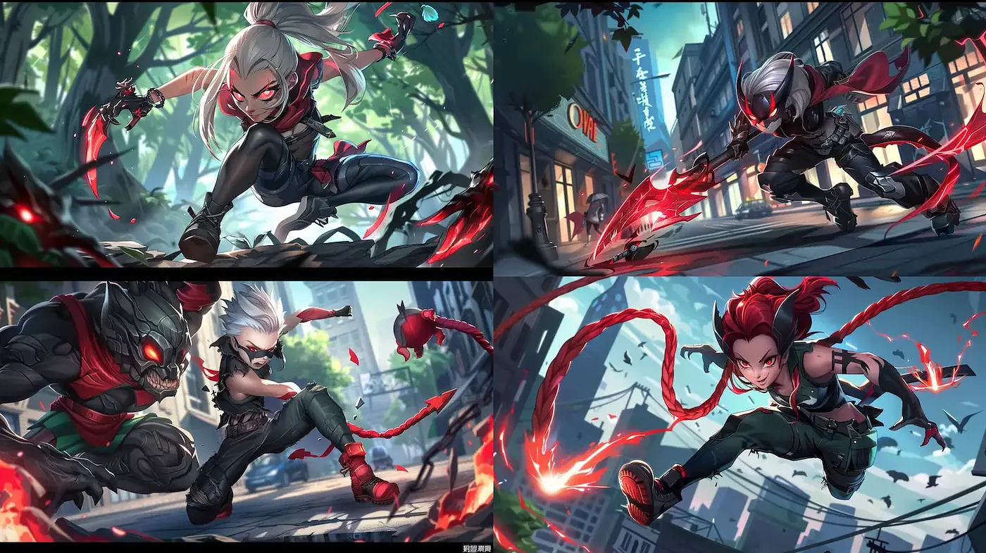 Dynamic and Stylish Action Scene Illustrations with a Modern Edge - Midjourney sref style