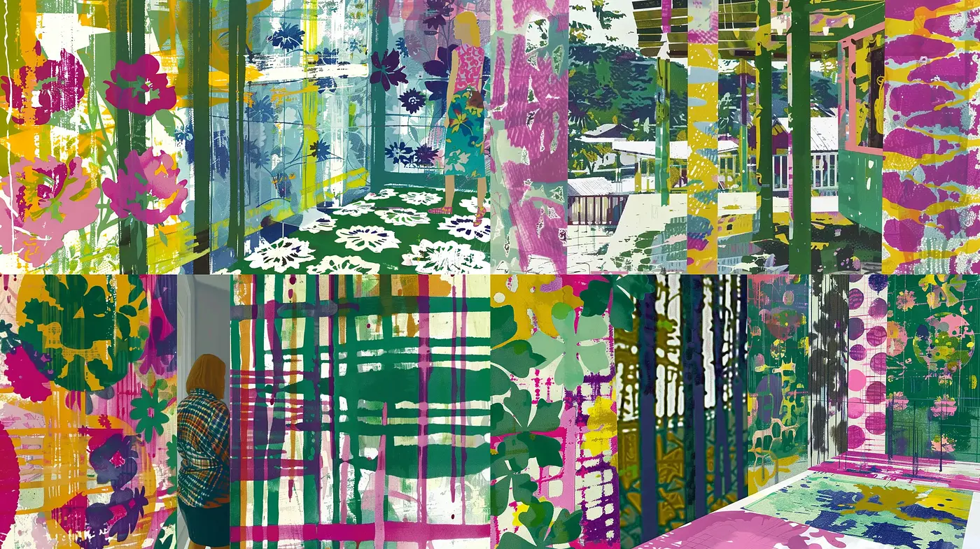 Vibrant Abstract Collage with Expressive Brushwork and Layered Textures - Midjourney sref style