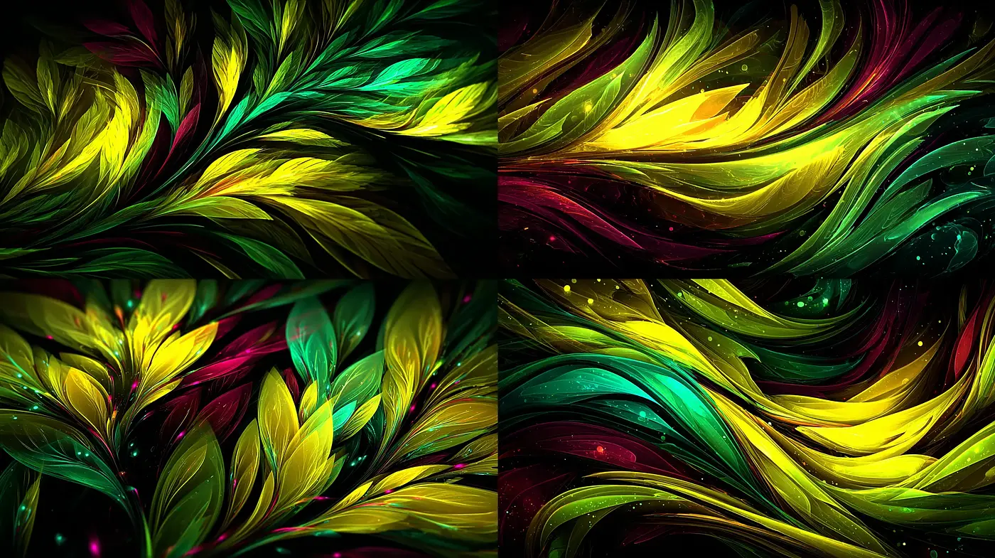 Vibrant and Lush Fantastical Flora with a Mystical Glow - Midjourney sref style