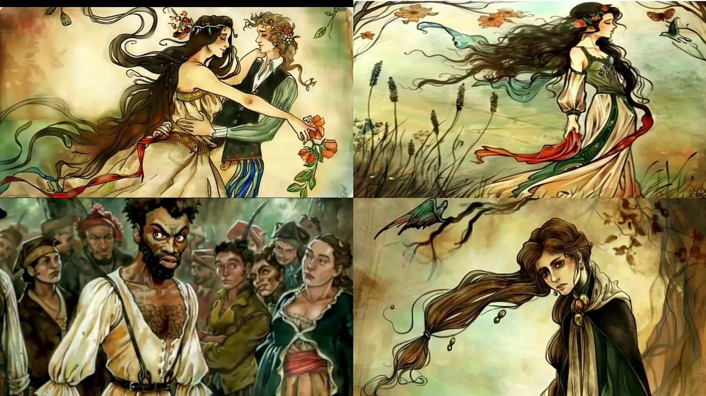 Ethereal Brushstrokes in Nature's Palette: A Homage to Romantic Illustrations - Midjourney sref style