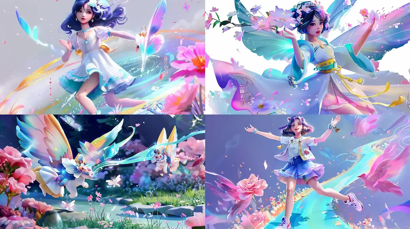 Ethereal Fantasy with Vibrant Botanical Elements - Midjourney sref style
