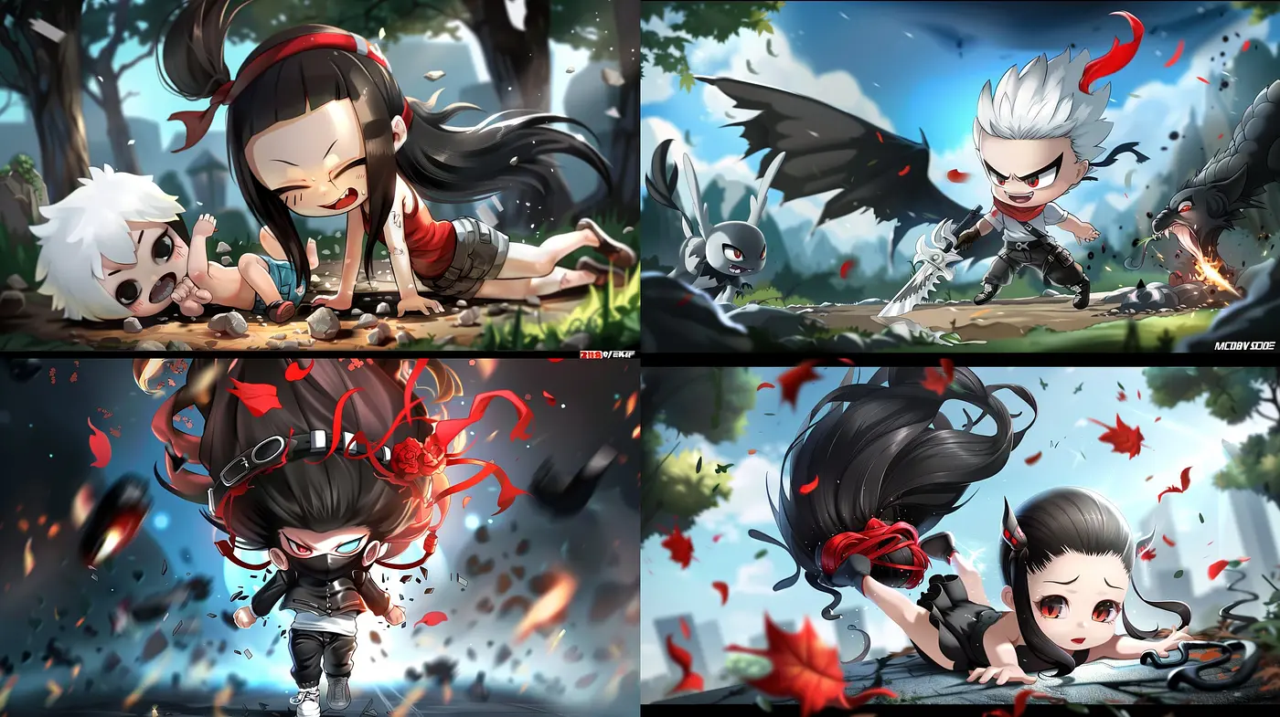 Vibrant Stylized Fantasy with a Dynamic Anime Essence - Midjourney sref style