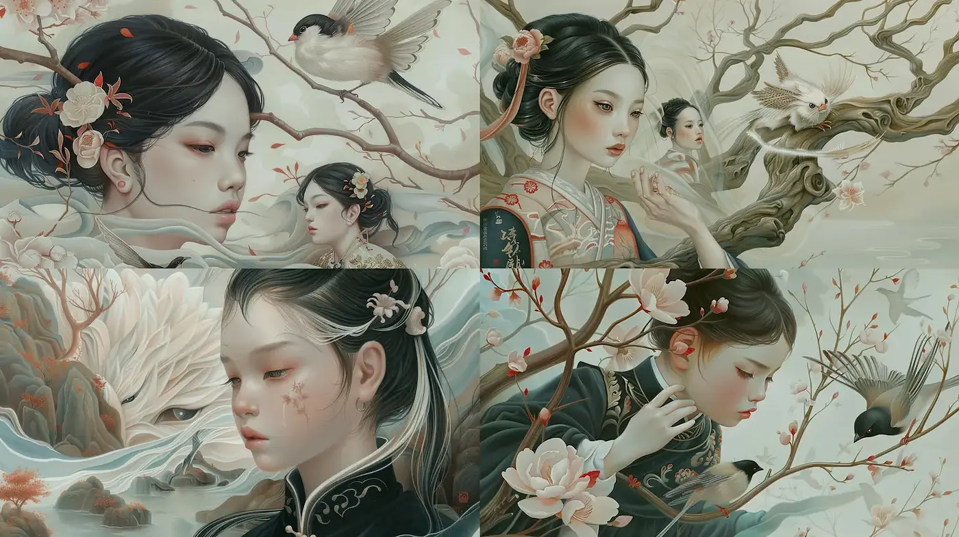 Serene and Ethereal Aesthetic with Asian Influences - Midjourney sref style