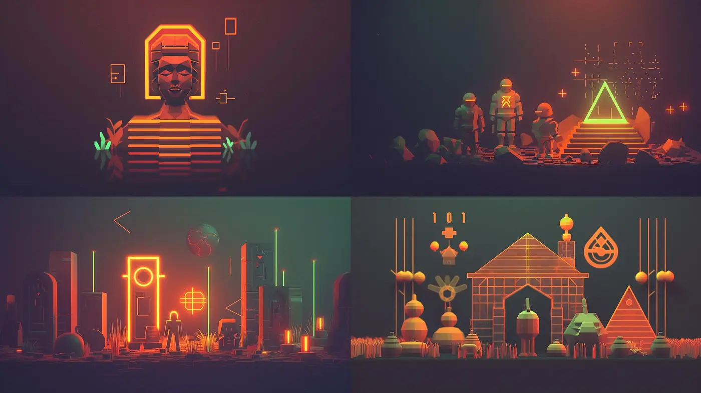 Synthetic Neon Nostalgia: A Glow of Digital Retrofuturism - Midjourney sref style