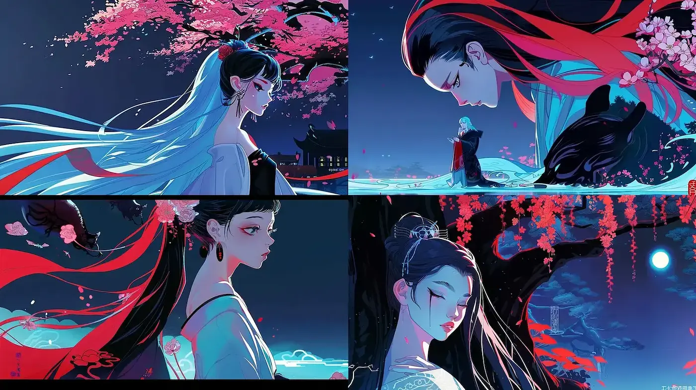 Lush and Dreamlike Aesthetic in Japanese-inspired Art - Midjourney sref style