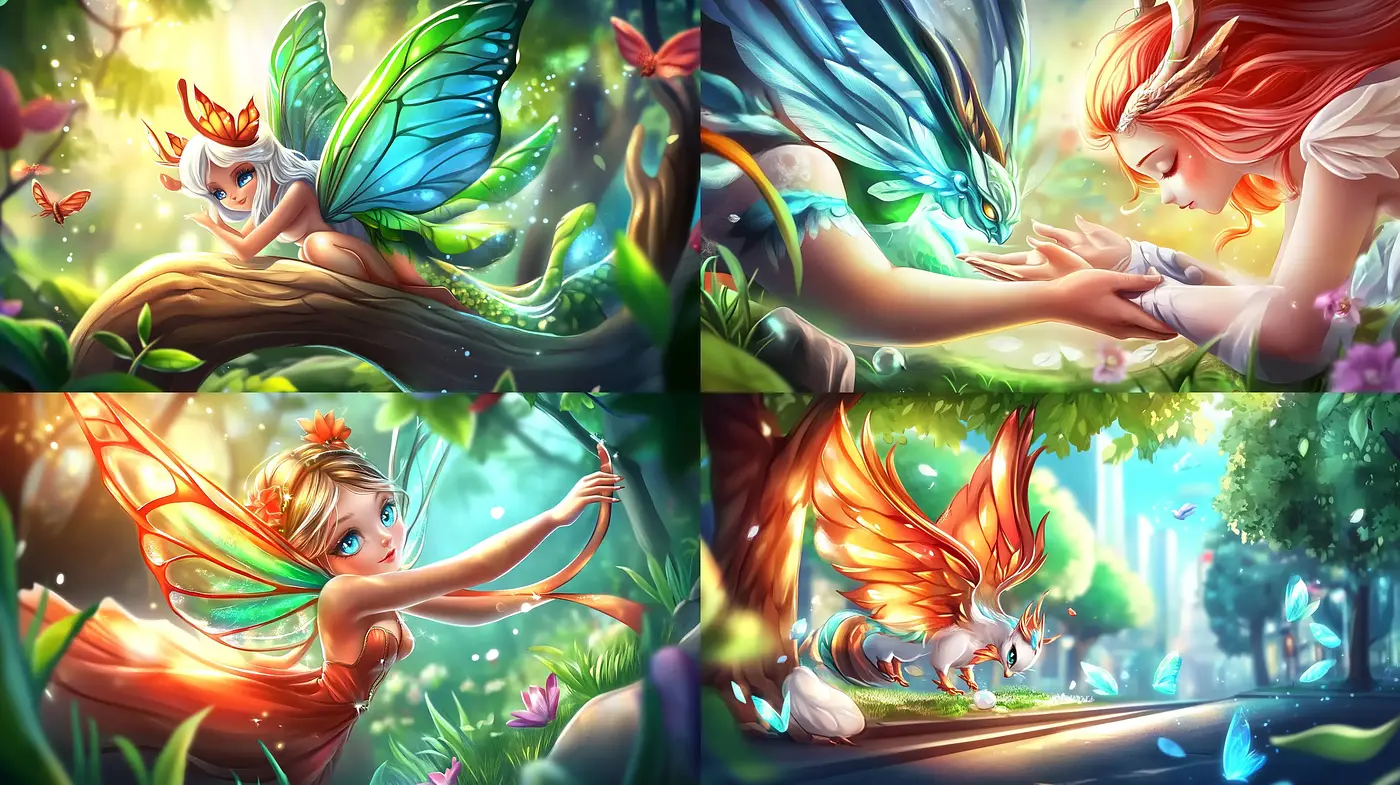 Enchanted Whimsy: A Fusion of Vibrant Fantasy and Ethereal Light - Midjourney sref style