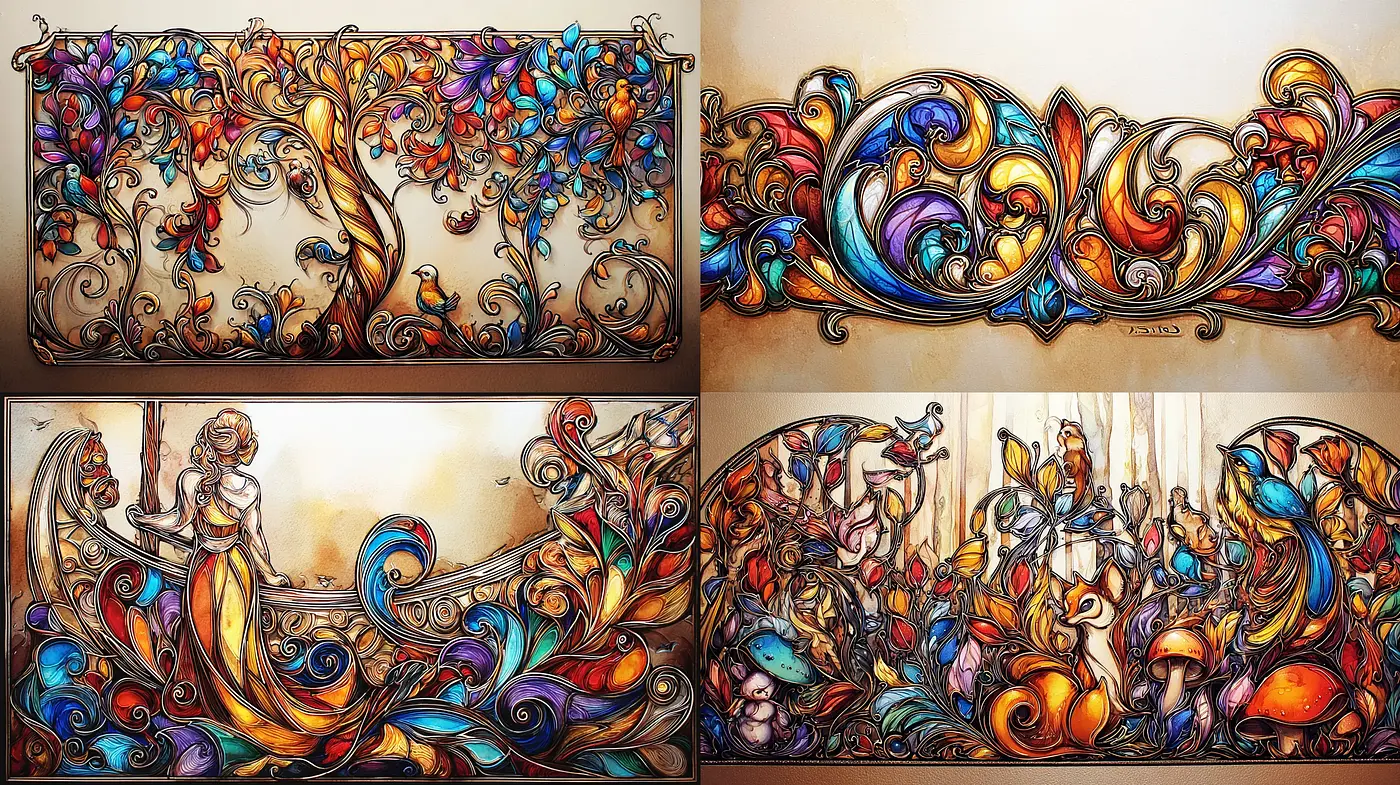 Vibrant, intricate ornamentation with a whimsical touch - Midjourney sref style