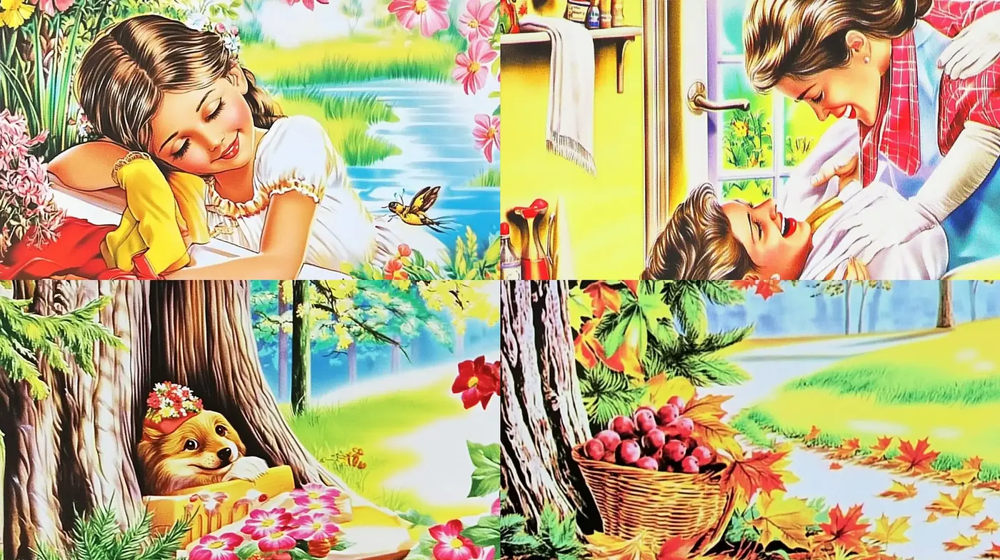 Lush and Picturesque Nostalgic Visions in Art - Midjourney sref style