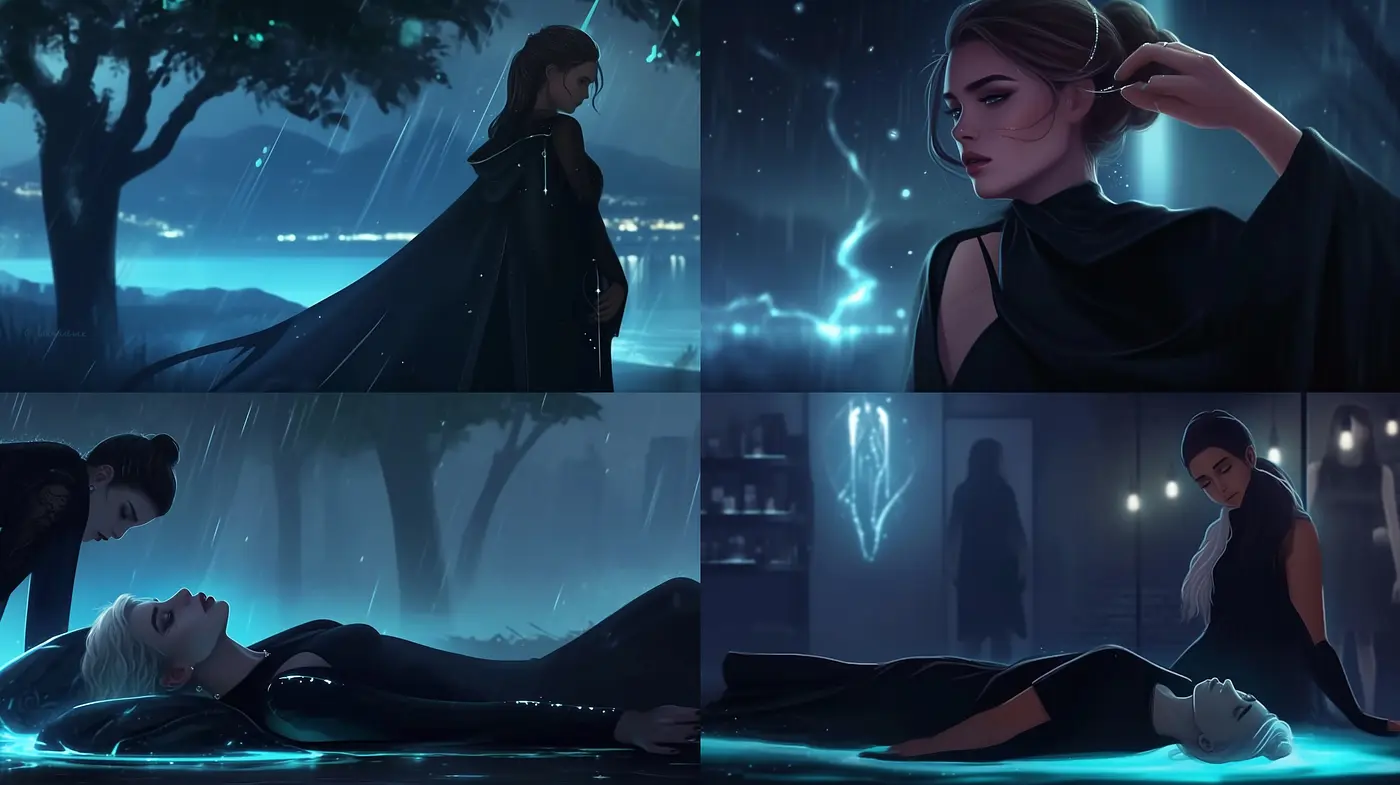 Nocturnal Hues of Melancholy: A Consistent Exploration of Somber Elegance - Midjourney sref style