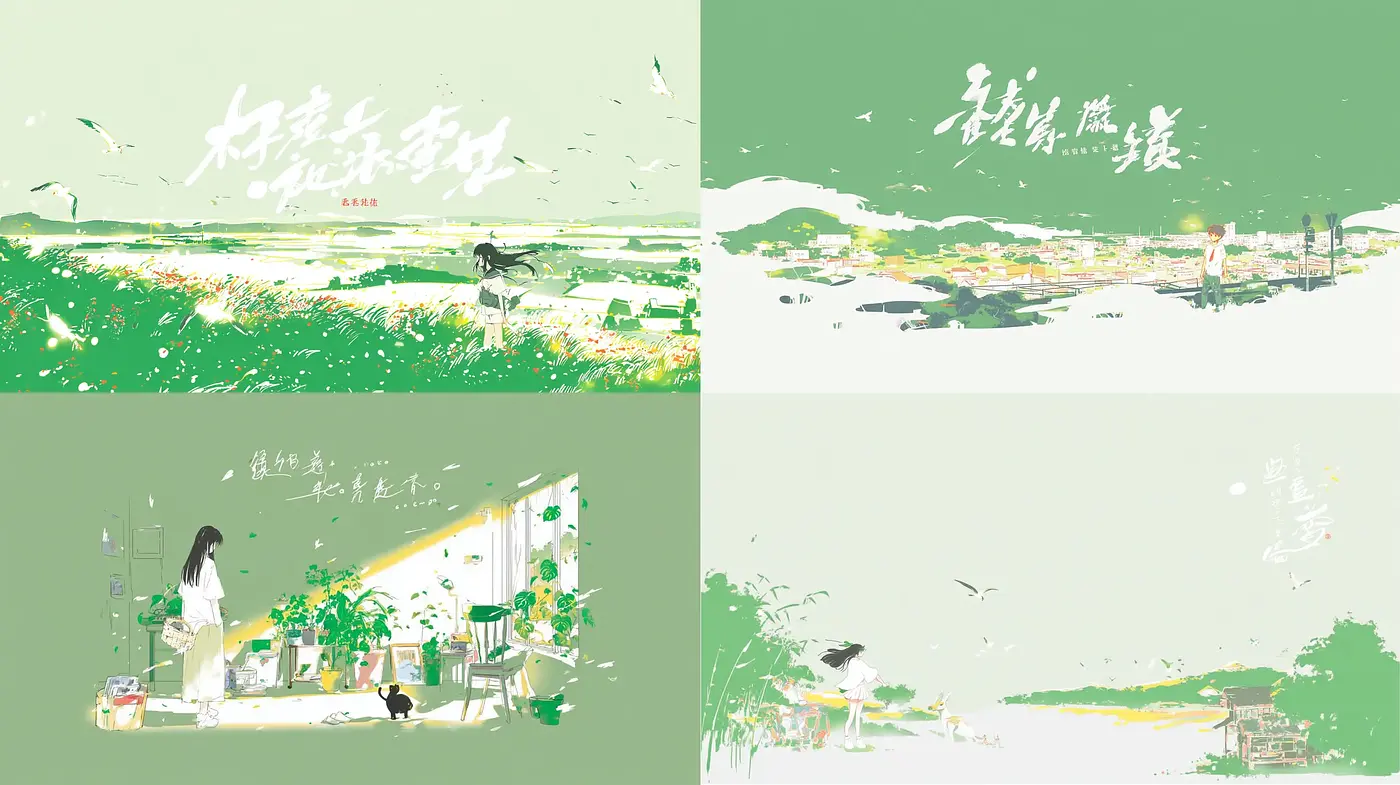 Lush Green Landscapes with Serene and Dreamy Atmosphere - Midjourney sref style